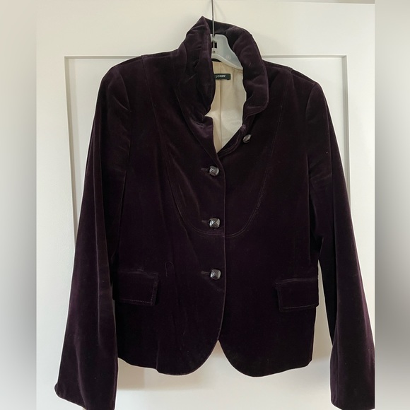 Vintage J.Crew purple Bella Velvet Blazer Size 8 - Picture 1 of 3